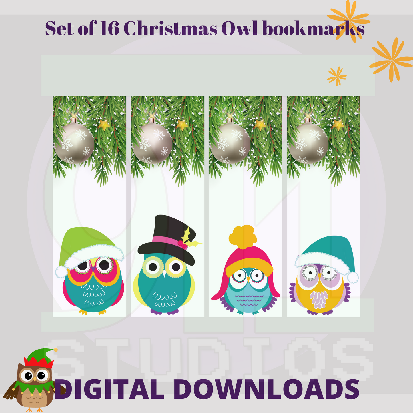 Christmas Owl Bookmarks
