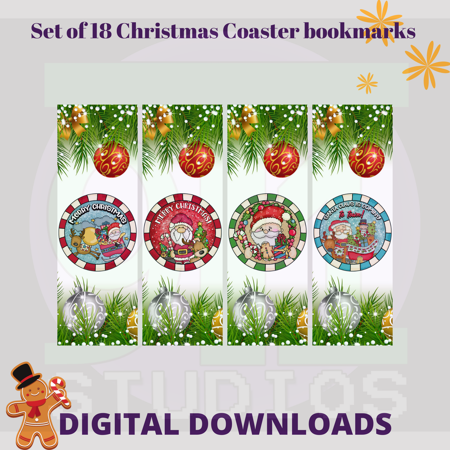 Christmas Coaster Bookmarks