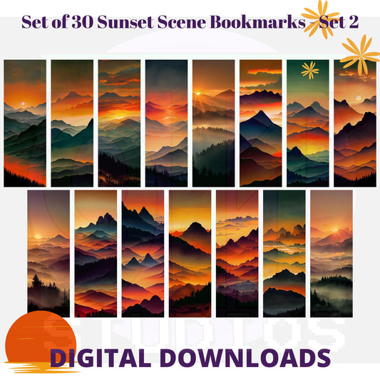 Sunset Bookmarks Set 2