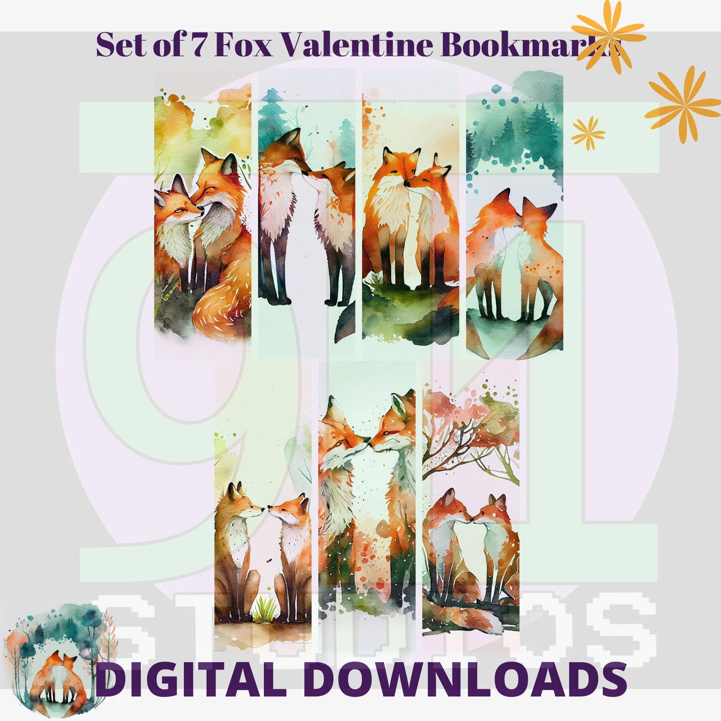 Fox Valentine Bookmarks