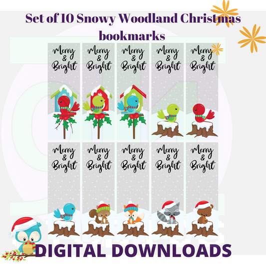 Snowy Woodland Christmas Bookmarks
