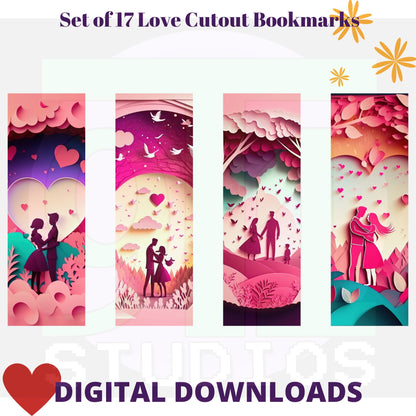 Love Cutout Bookmarks