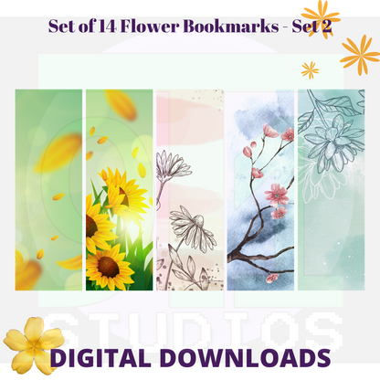 Flower Bookmarks Set 2
