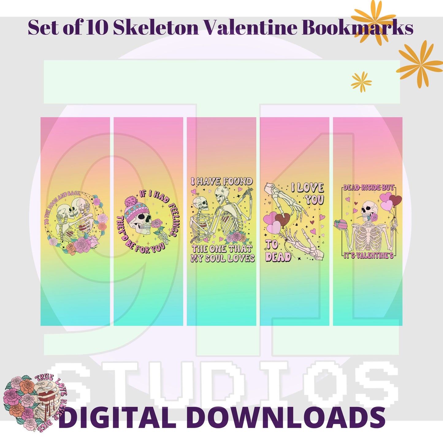 Skeleton Love Bookmarks