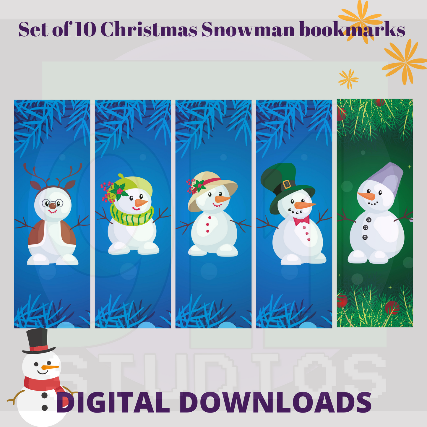 Christmas Snowman Bookmarks