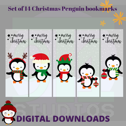 Christmas Penguin Bookmarks