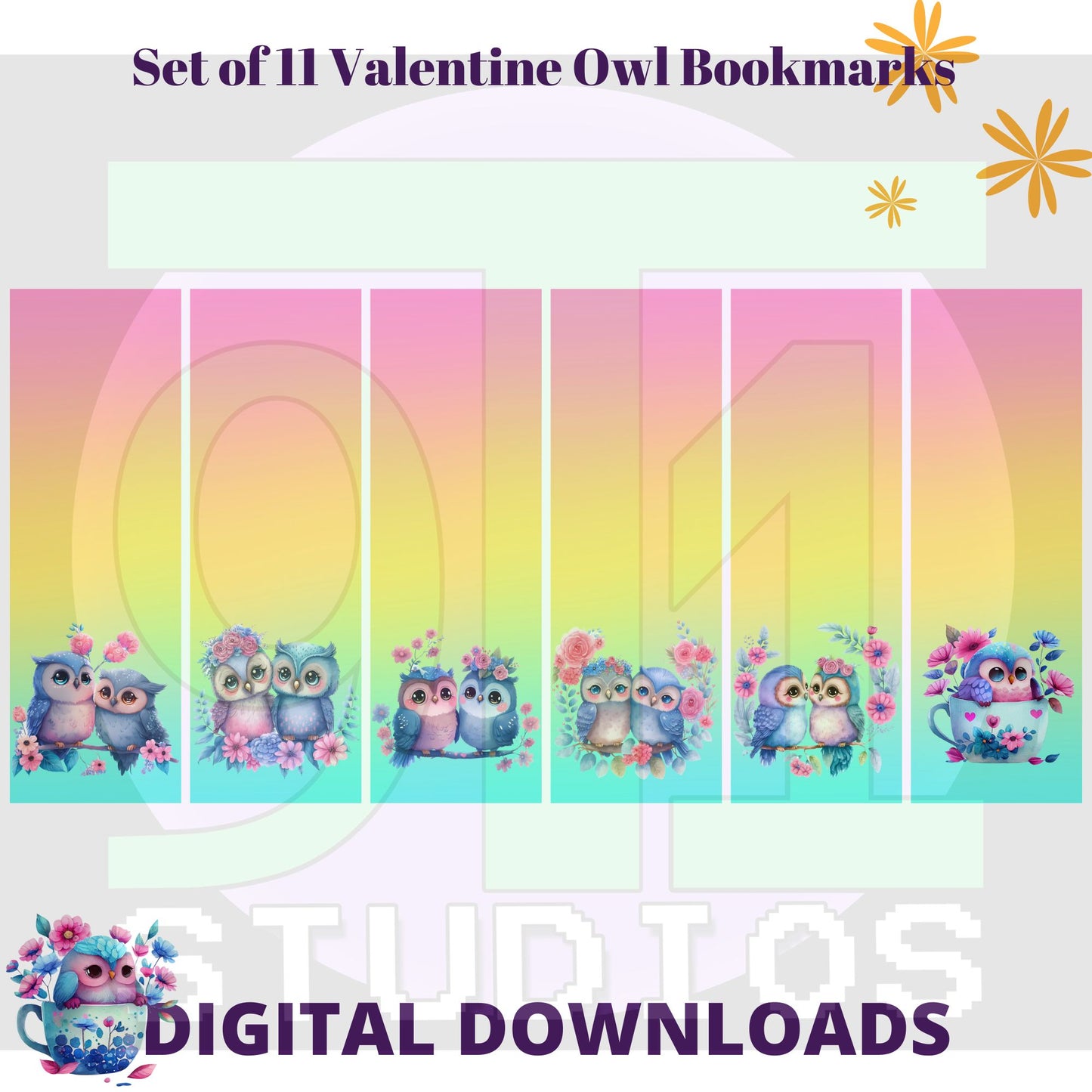 Valentine Owl Bookmarks