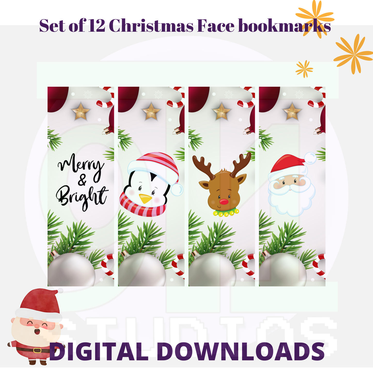 Christmas Face Bookmarks