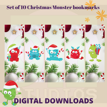 Christmas Monster Bookmarks