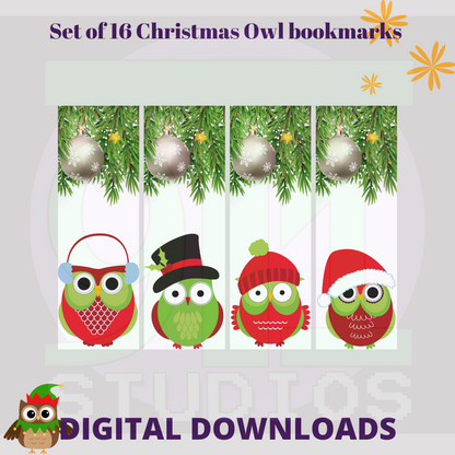 Christmas Owl Bookmarks