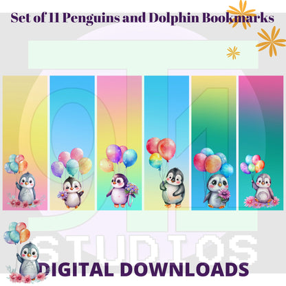 Penguins And Dolphin Bookmarks