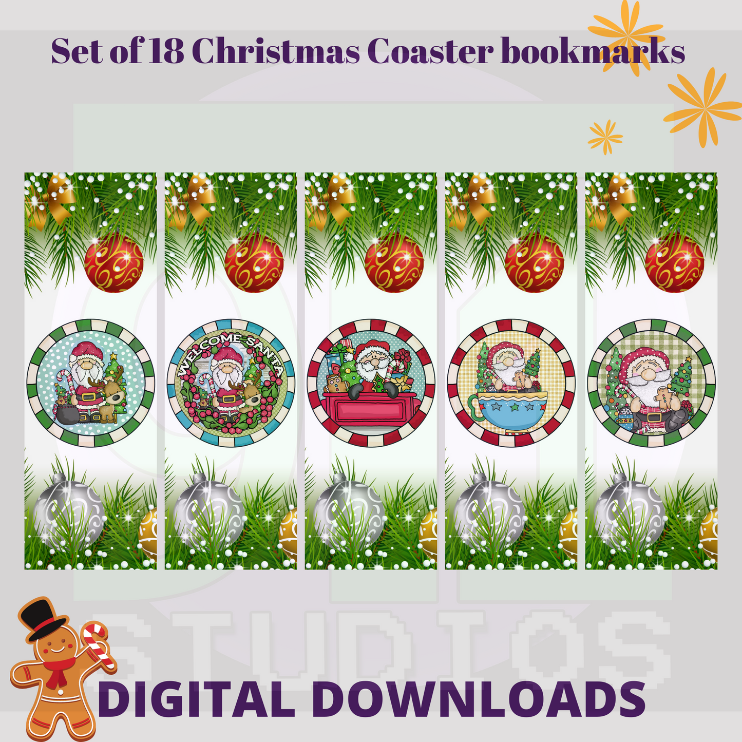 Christmas Coaster Bookmarks