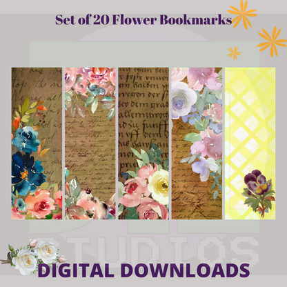 Flower Bookmarks Set 1