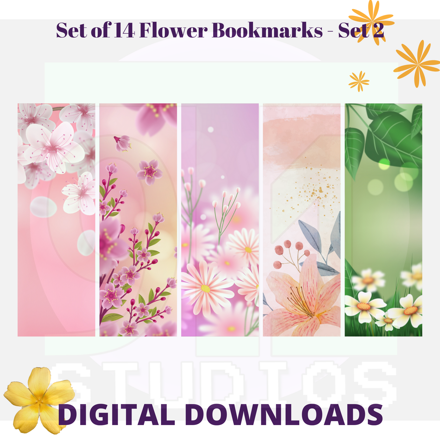 Flower Bookmarks Set 2