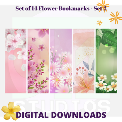 Flower Bookmarks Set 2