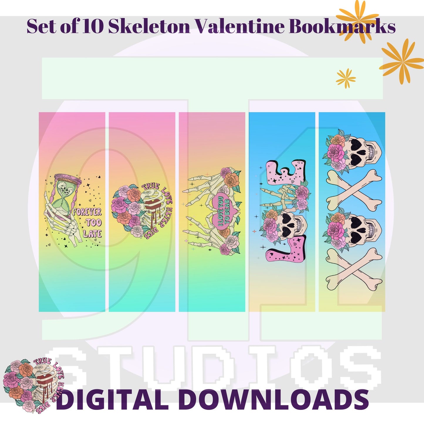Skeleton Love Bookmarks