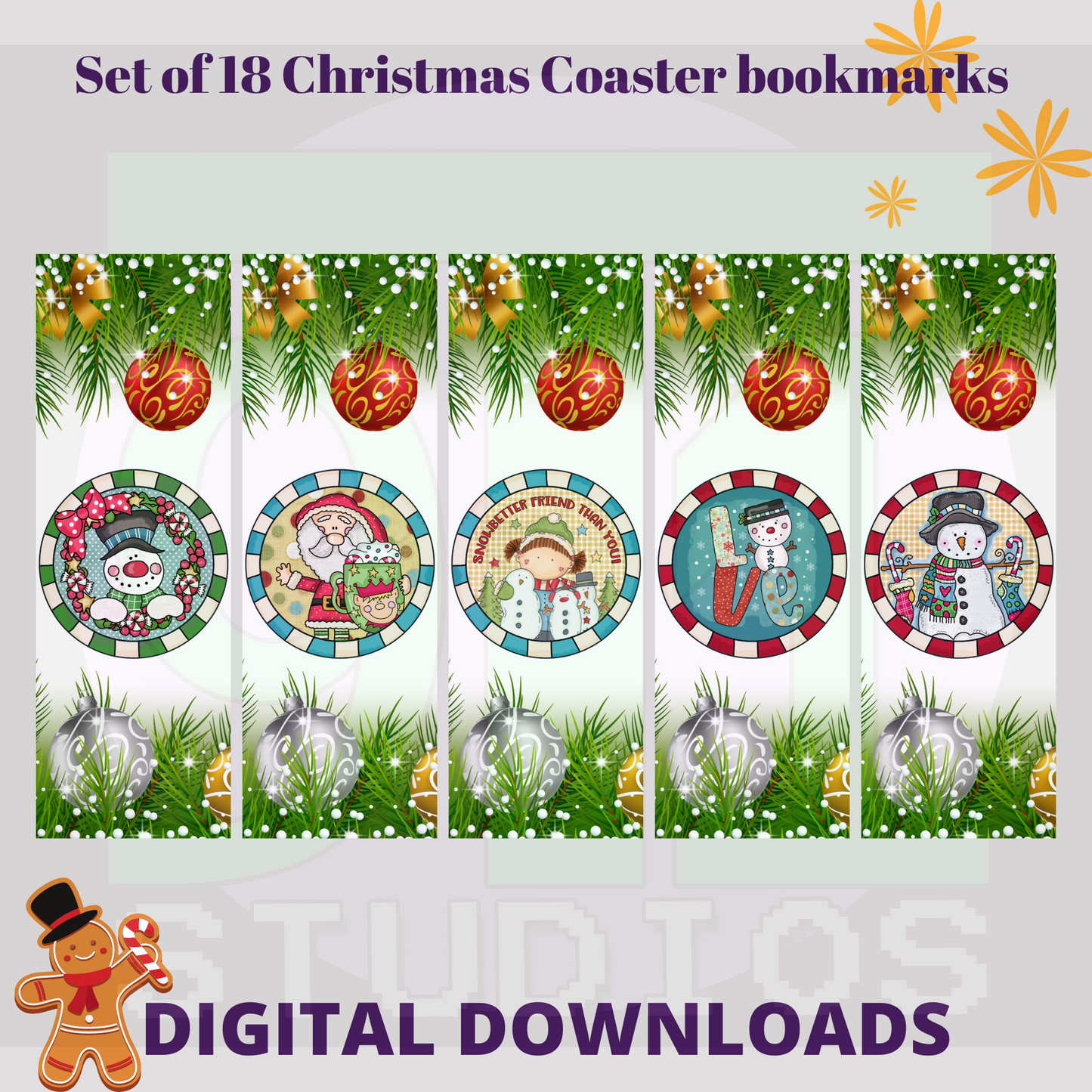 Christmas Coaster Bookmarks