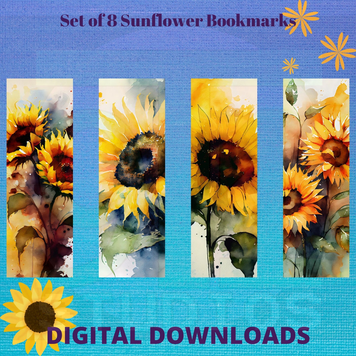 Sunflower Bookmarks