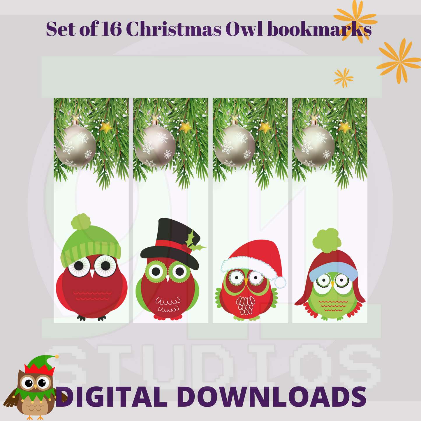 Christmas Owl Bookmarks