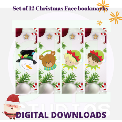 Christmas Face Bookmarks