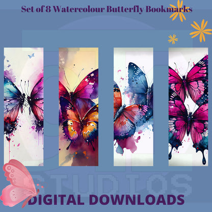 Watercolour Butterfly Bookmarks