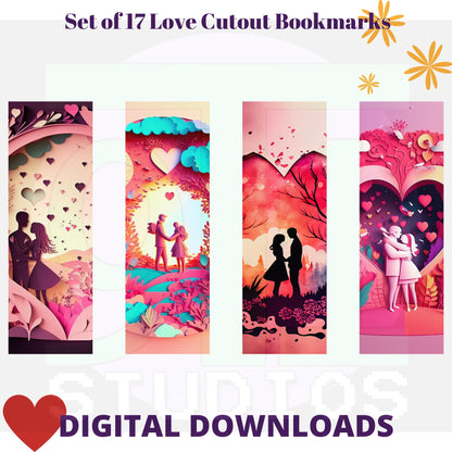 Love Cutout Bookmarks