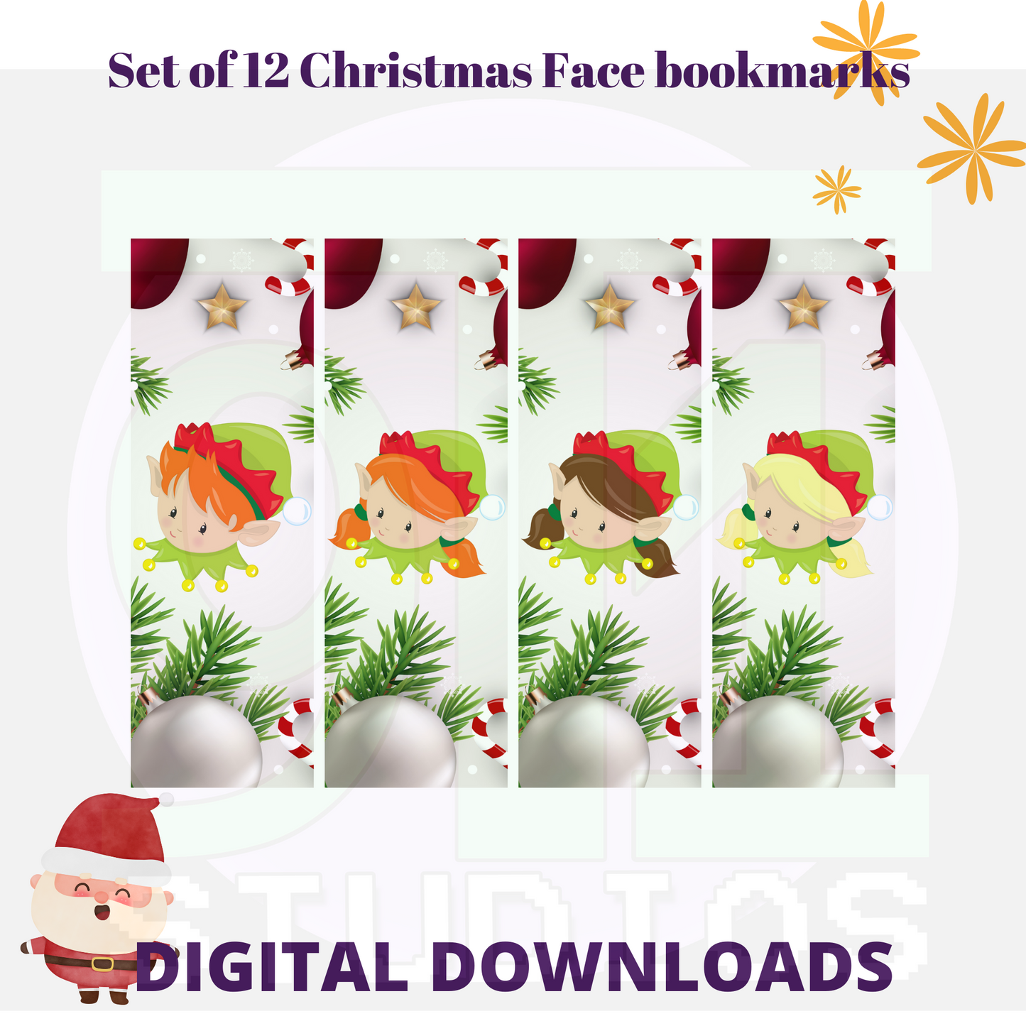 Christmas Face Bookmarks