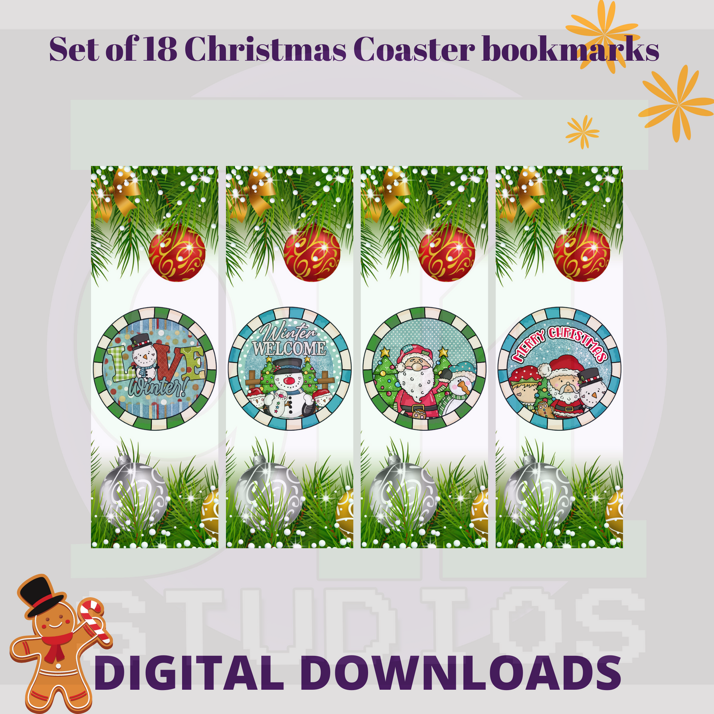Christmas Coaster Bookmarks