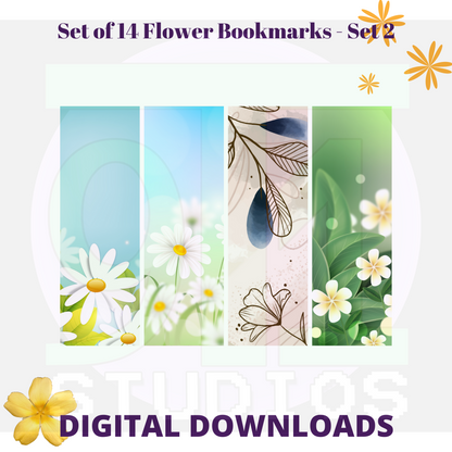 Flower Bookmarks Set 2