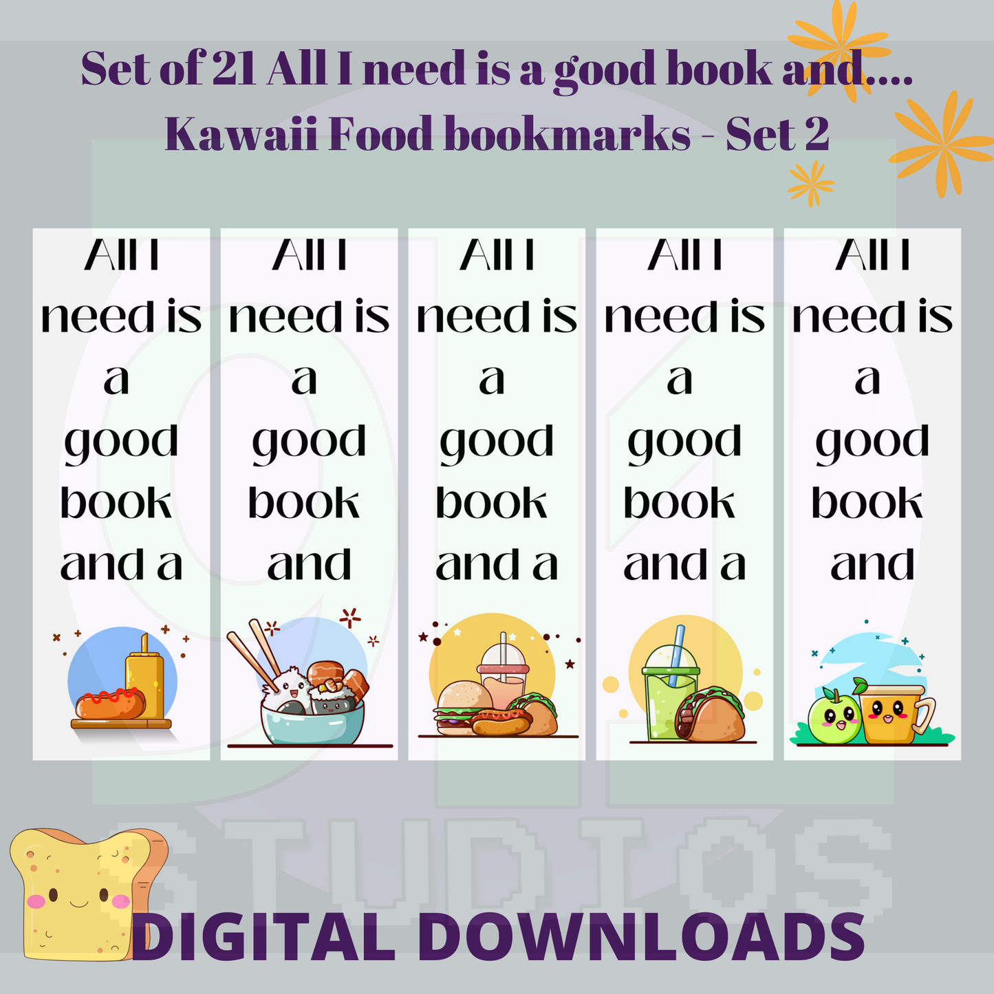 All I Need Is A Good Book And…. Bookmarks Set 2