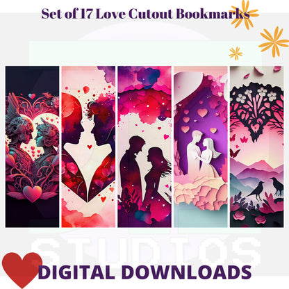 Love Cutout Bookmarks