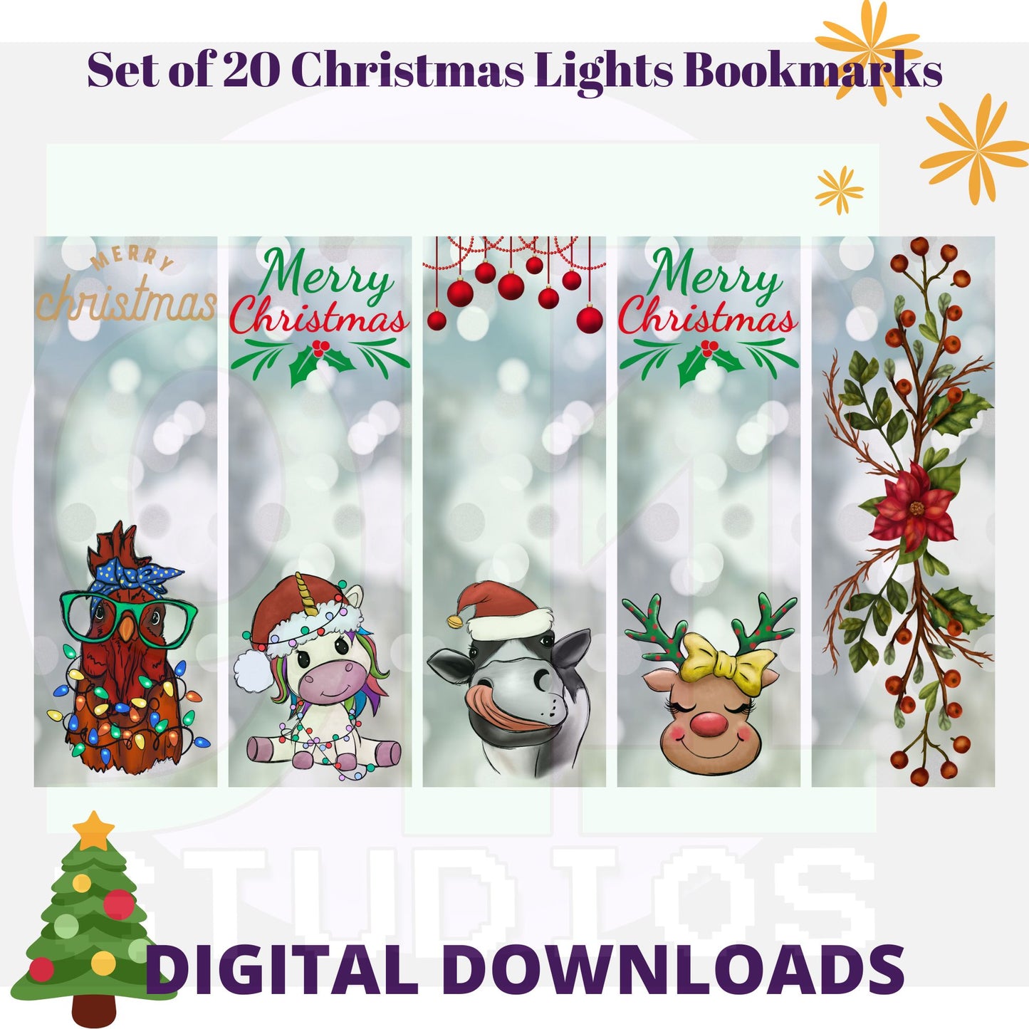 Christmas Lights Bookmarks