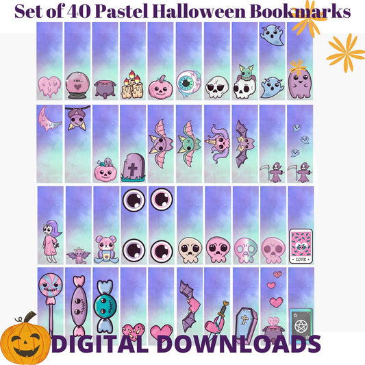 Pastel Halloween bookmarks