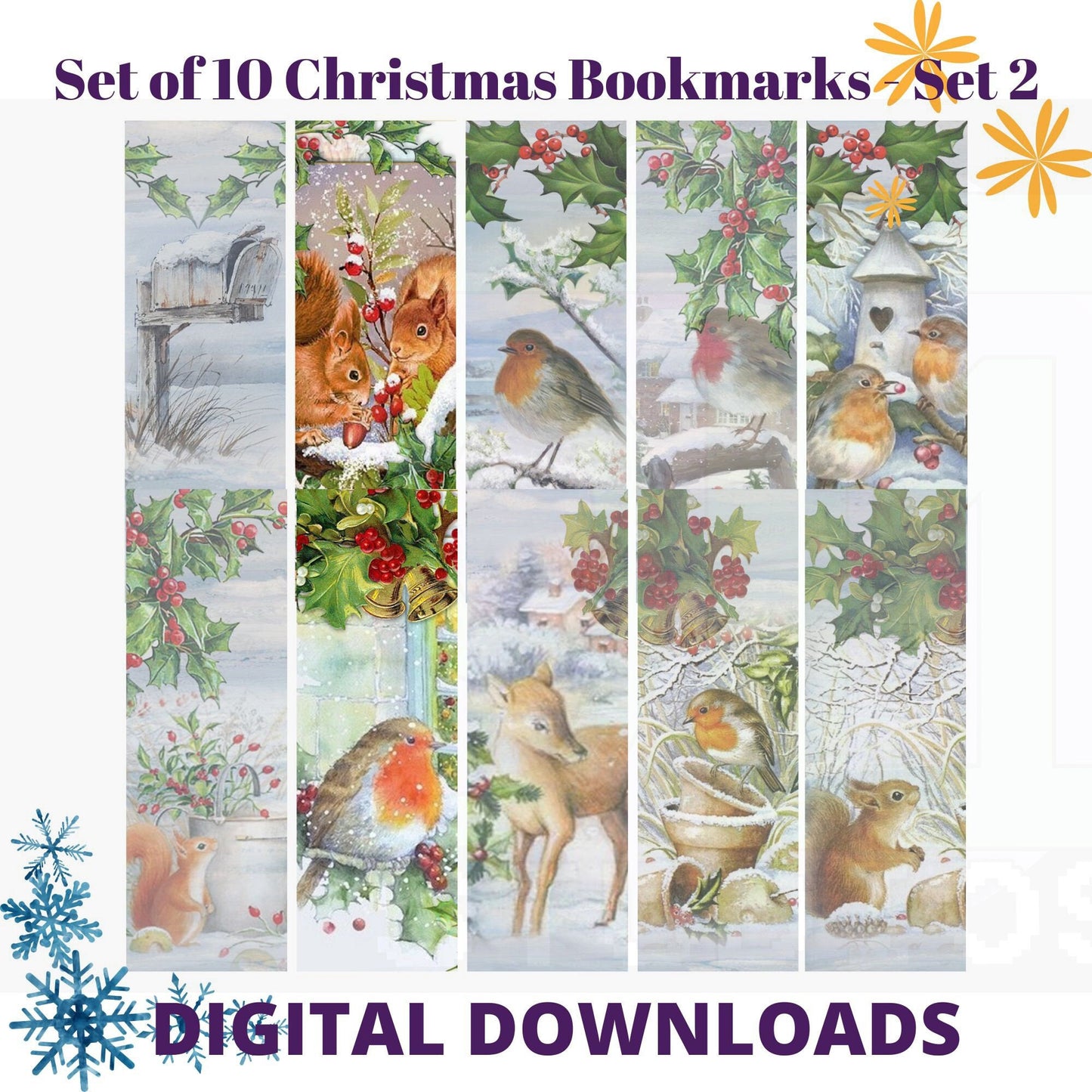 Christmas bookmarks, Set 2