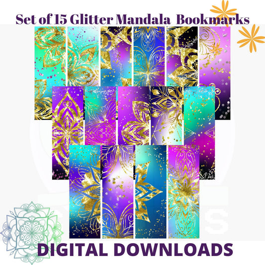 Glitter Mandala bookmarks