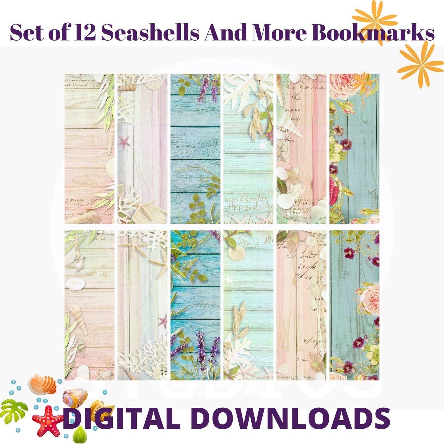 Seashells and More bookmarks