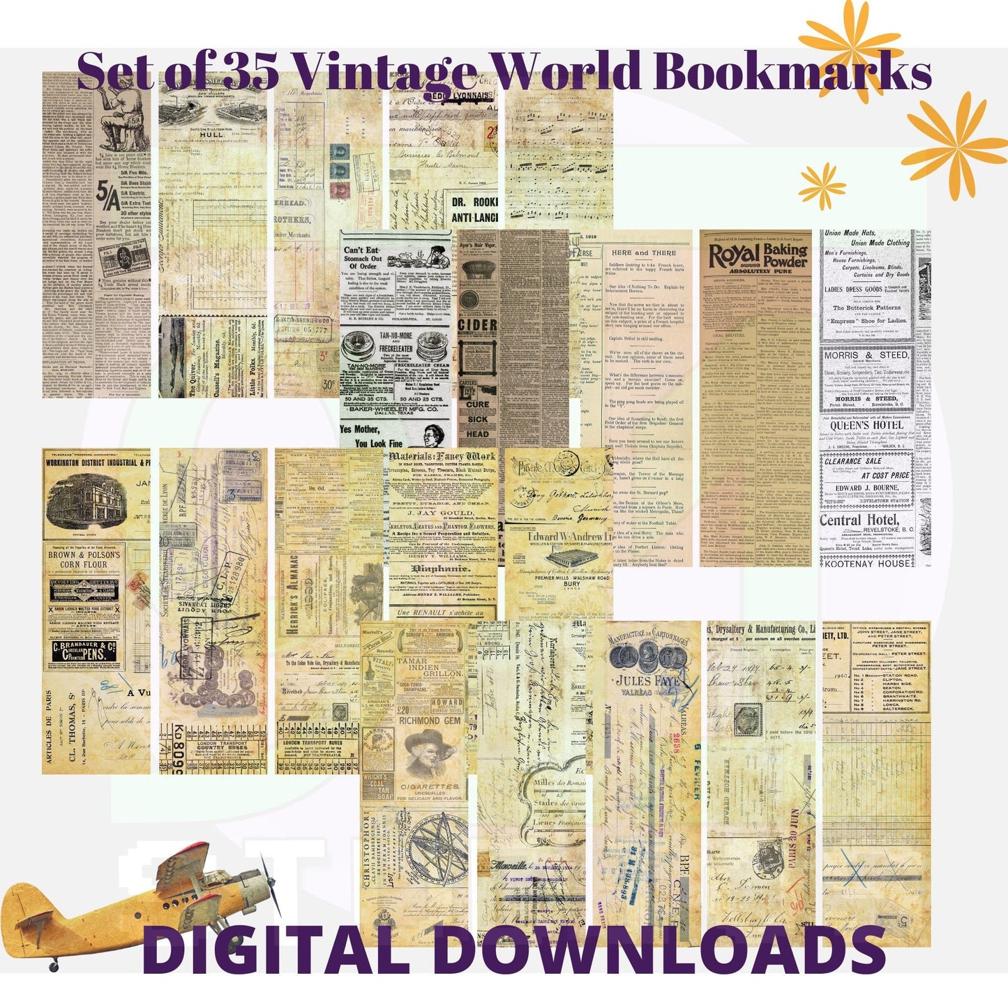 Vintage World bookmarks